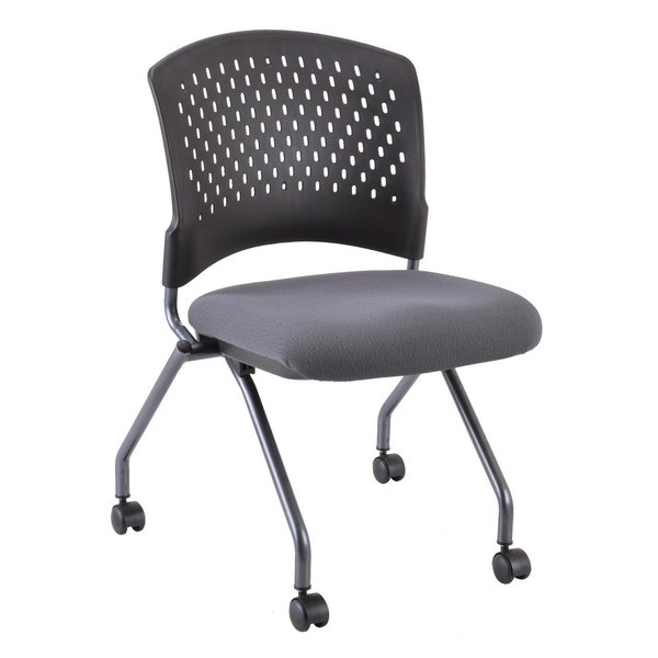 Officesource Perch Collection Armless Nesting Chair with Casters, Titanium Frame 3274TNSFGR